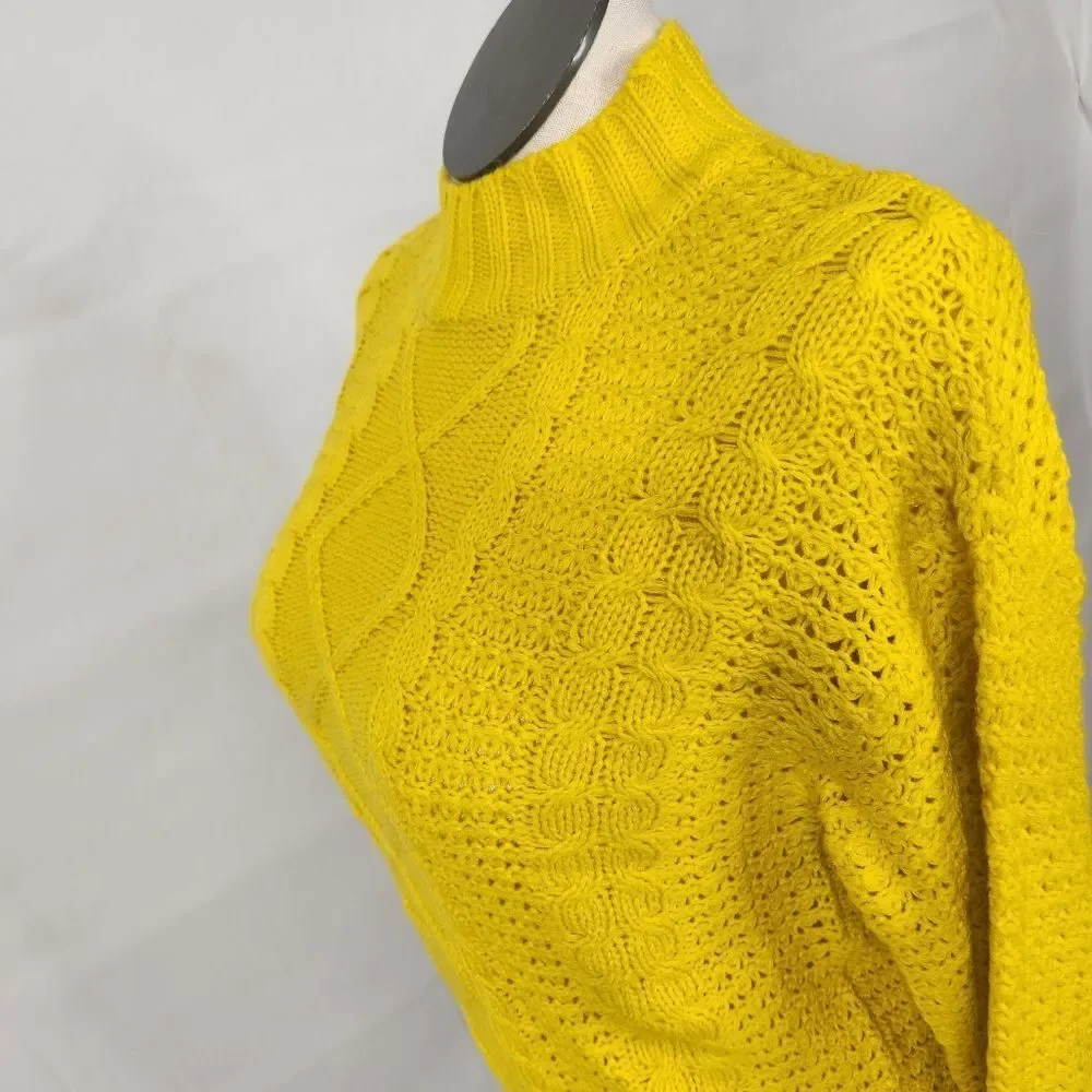3/$25 NWT Alison Andrews Yellow Cable Knit Sweater Sz M